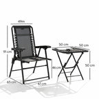 Bistroset Tuin 3-delig – Opklapbare Balkonset met 2 Stoelen en Tafel met Bekerhouders