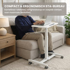 Zit Sta Bureau Verrijdbaar 60x52 cm – In Hoogte Verstelbaar Bureau met Kantelbaar Werkblad