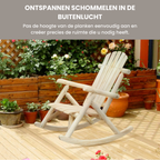 Schommelstoel van Hout met Hoge Rugleuning 96x66x98 cm in Naturel