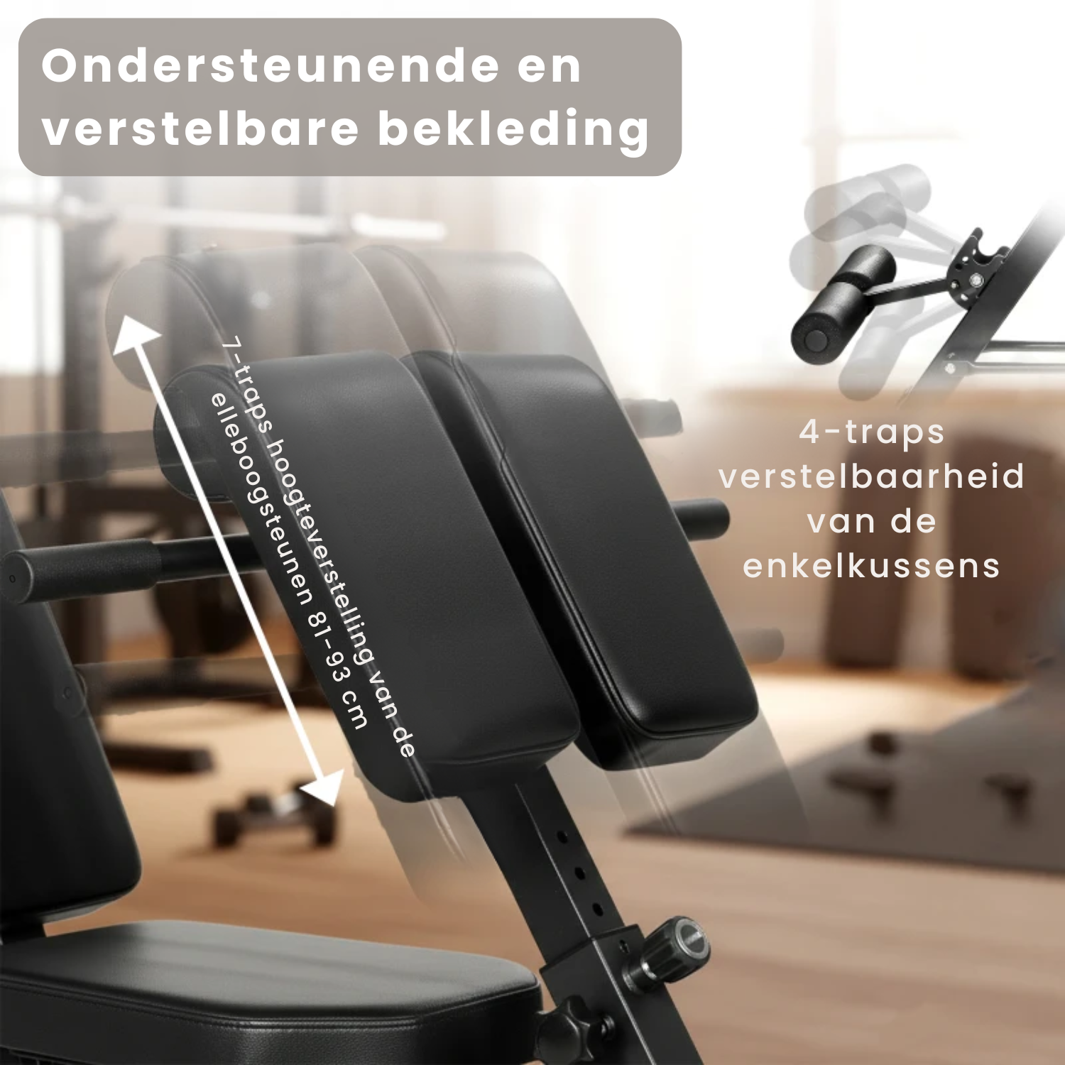 Verstelbare Halterbank met 6-Standen Rugleuning en 3-Standen Zitting in Zwart