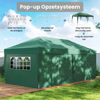 Paviljoen 6x3m met Zijwanden en Ramen