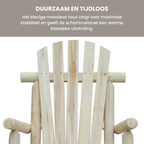 Schommelstoel van Hout met Hoge Rugleuning 96x66x98 cm in Naturel