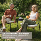 Bistroset Tuin 3-delig – Rattan Balkonset met 2 Stoelen en Tafel