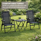 Bistroset Tuin 3-delig – Opklapbare Balkonset met 2 Stoelen en Tafel met Bekerhouders