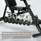 Verstelbare Halterbank met 6-Standen Rugleuning en 3-Standen Zitting in Zwart