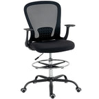 Bureaustoel Hoogteverstelbaar met Voetring en Lendensteun in Zwart