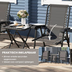 Bistroset Tuin 3-delig – Opklapbare Balkonset met 2 Stoelen en Tafel met Bekerhouders