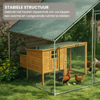 Kippenren 300x170x190 cm met Dakzeil en Stalen Frame