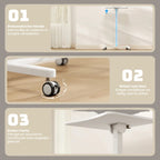 Zit Sta Bureau Verrijdbaar 60x52 cm – In Hoogte Verstelbaar Bureau met Kantelbaar Werkblad