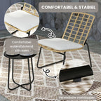 Bistroset Tuin 3-delig – Rattan Balkonset met 2 Stoelen en Tafel