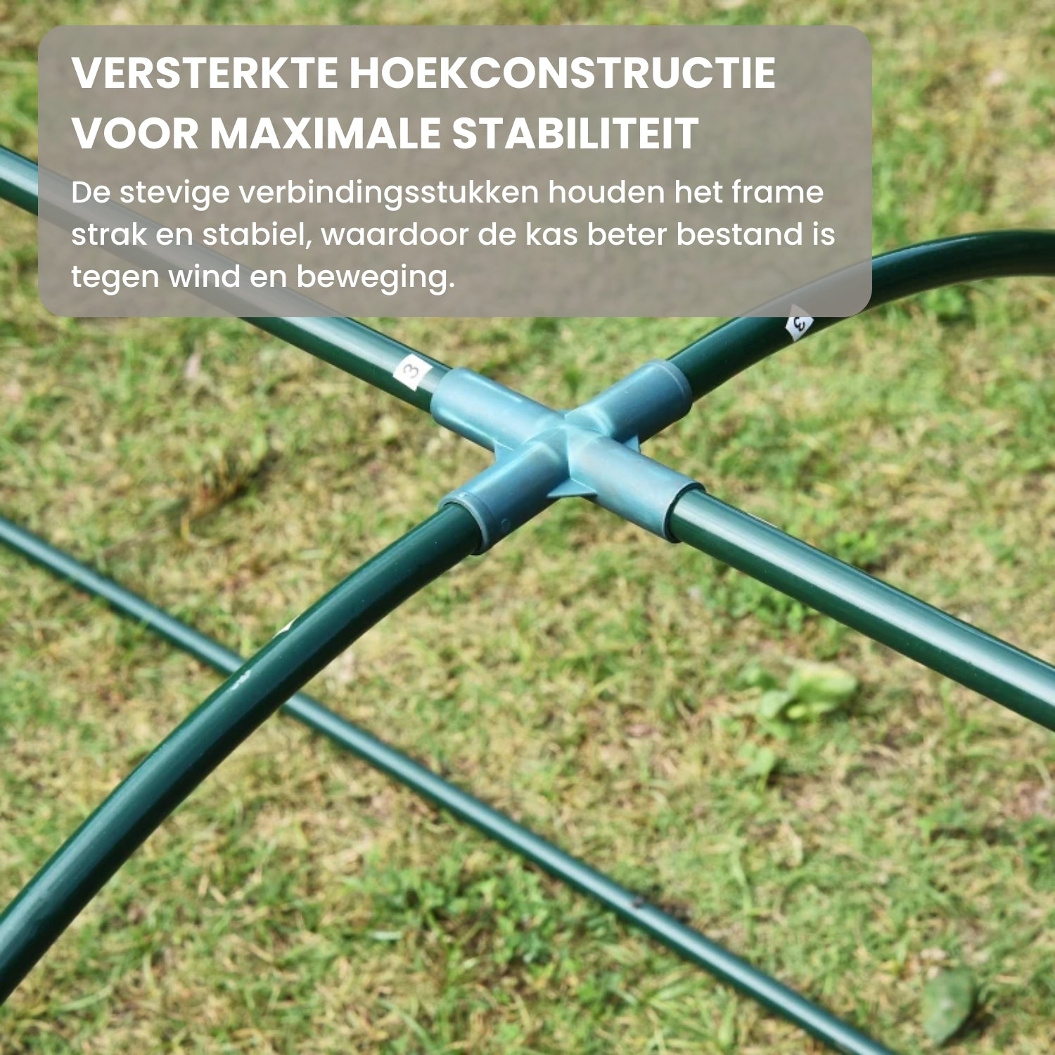 Kweekkas 350x100x80 cm met Roldeur en Stalen Frame in Groen