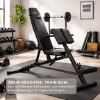 Verstelbare Halterbank met 6-Standen Rugleuning en 3-Standen Zitting in Zwart