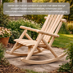 Schommelstoel van Hout met Hoge Rugleuning 96x66x98 cm in Naturel