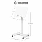 Zit Sta Bureau Verrijdbaar 60x52 cm – In Hoogte Verstelbaar Bureau met Kantelbaar Werkblad